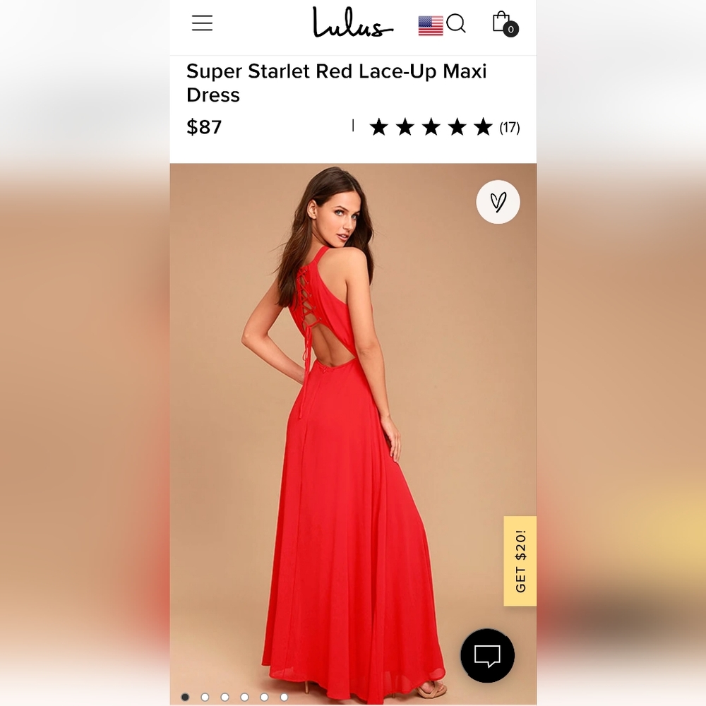 Like New Lulus Red Maxi Dress XS